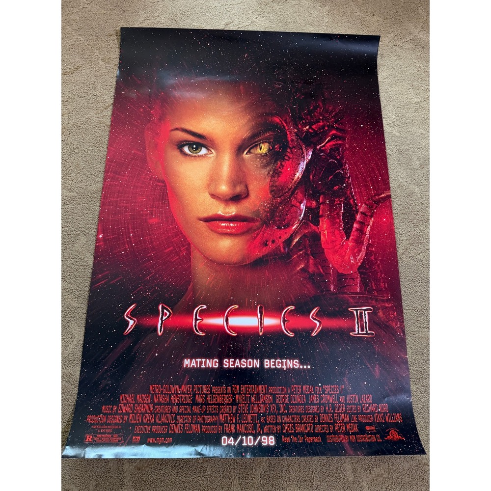 Species II Movie Poster 1998 Vintage Sci-Fi Horror Natasha Henstridge 27x35